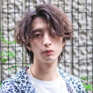 ミディアム カラー パーマ メンズ シースルーマッシュ/ メンズ/KYOHEIのヘアスタイル