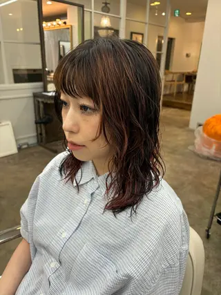 ミディアム SHOTA ハイライト/パーマのヘアスタイル