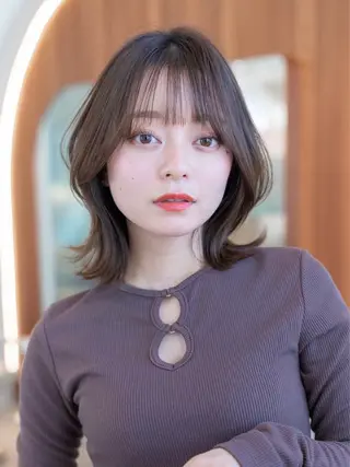 ミディアム カラー 渋谷/レイヤーボブ・ 韓国ボブ特化/楓のヘアスタイル