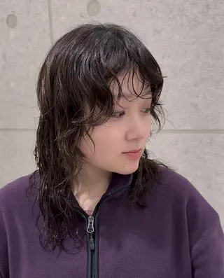 ミディアム パーマ ANNDER所属・遠藤惟斗/自由が丘/ 透明感カラー/パーマのヘアスタイル