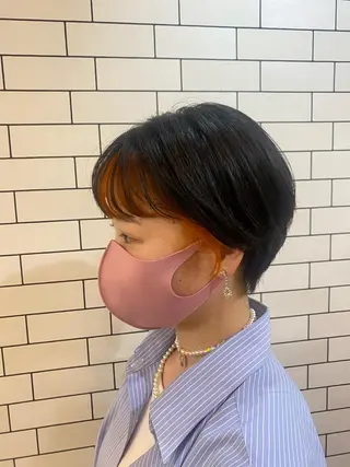 ショート オーストヘアージジ所属・TAI透明カラー 柔らかい縮毛矯正のヘアスタイル