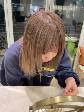 ミディアム カラー 透明感/ベージュ /kazui🐈のヘアスタイル