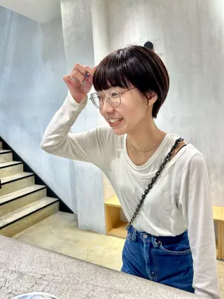 ショート レイヤーカット/ツヤ 縮毛矯正/アチワのヘアスタイル