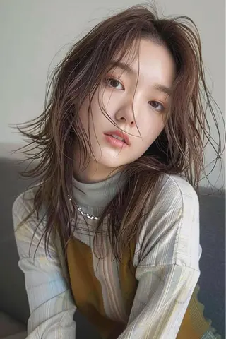 セミロング 最新ケアカラー 髪質改善YUTOのヘアスタイル