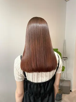 セミロング カラー パーマ ミズタ マイのヘアスタイル