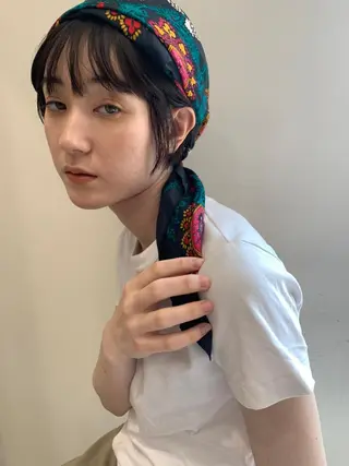 ミディアム パーマ カラー CEINE PATHのヘアスタイル