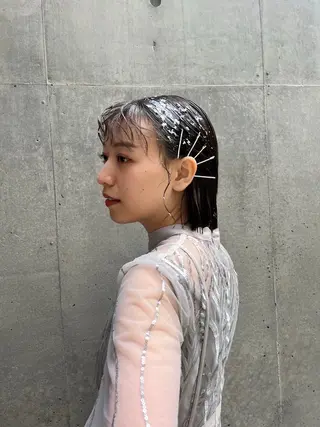 ショート カラー パーマ ヘアアレンジ nolla所属・yoshihama sumireのヘアスタイル