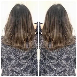 ミディアム カラー 京都大人女性ショート 徒歩1分/秋山のヘアスタイル