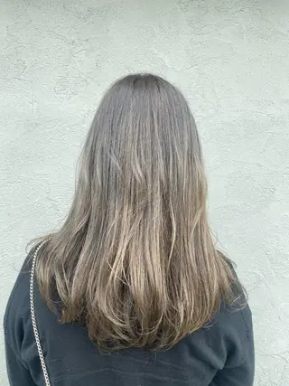 セミロング カラー ブリーチなしWカラー /酸性ストレート河本のヘアスタイル