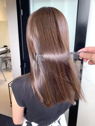 ミディアム カラー 髪質改善絹髪質感TR レイヤーカット/熊澤のヘアスタイル