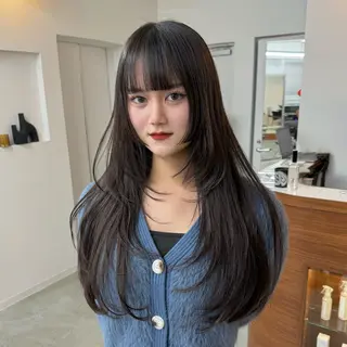 ロング カラー 透明感ワンカラー梅田 ダブルカラー/川上のヘアスタイル