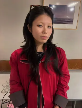 ロング ふちゃく はるなのヘアスタイル