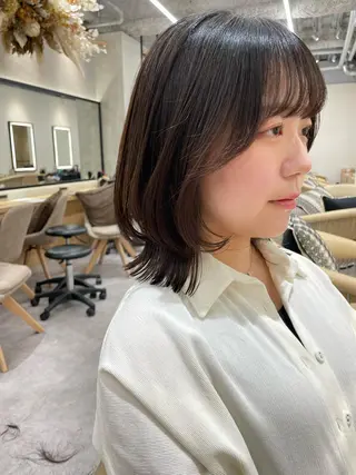 ミディアム レイヤー縮毛矯正 ささきすずね💗のヘアスタイル