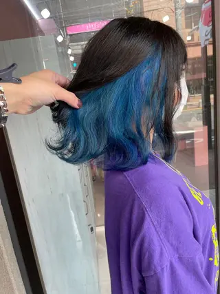 セミロング カラー ヘアアレンジ メンズ 韓国ヘア特化💍 tiam💍ブリーチのヘアスタイル