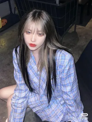 セミロング 山崎/ボブ縮毛矯正 レイヤー髪質改善のヘアスタイル