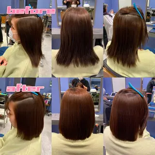 ミディアム パーマ ブリーチ縮毛矯正/ デサキ ショウヘイのヘアスタイル