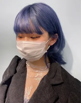 ミディアム カラー ヘアアレンジ 韓国レイヤーカット/ 儚げカラーチナツのヘアスタイル