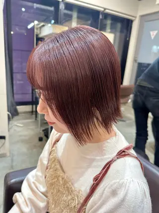 ショート カラー 縮毛矯正+モテカラー 🎀✨MIHOのヘアスタイル