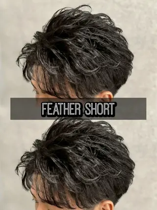 パーマ メンズ センターパート/フェ ザー🔥SHUYAのヘアスタイル