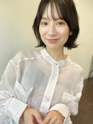 ミディアム 結べるレイヤーボブ くびれLady表参道のヘアスタイル