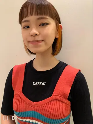 ミディアム カラー ヘアアレンジ la fith所属・rico_by ヘアとアイブロウのヘアスタイル