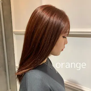 セミロング カラー 髪質改善カラー&TR 縮毛矯正/弱酸性矯正のヘアスタイル