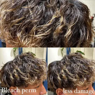 ミディアム カラー パーマ メンズ 艶髪カラー/透明感 美髪/白髪/ﾑﾅｶﾀのヘアスタイル