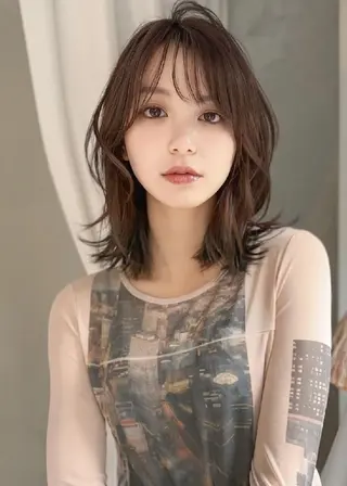 ミディアム カラー 吉本 敬のヘアスタイル