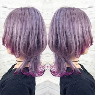 ミディアム カラー ヘアアレンジ 枝毛カット＆髪質改善 満足NO.1岡しゃんのヘアスタイル