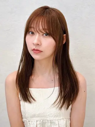 ロング カラー パーマ 🫧小顔×似合わせ× 透明感カラー🫧のヘアスタイル