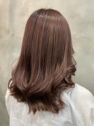 ミディアム カラー 【ピンク/韓国ヘア/ ヘアセット】亜海のヘアスタイル