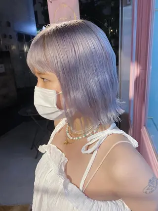 ミディアム カラー ヘアアレンジ 韓国レイヤーカット/ 儚げカラーチナツのヘアスタイル