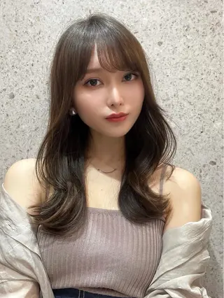 セミロング カラー 韓国ヘア🤍顔周り/ 髪質改善✨/林遼一郎のヘアスタイル