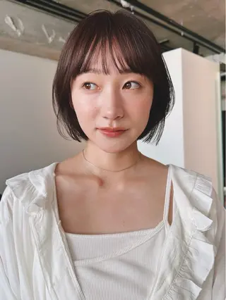 ショート カラー パーマ 🫧小顔×似合わせ× 透明感カラー🫧のヘアスタイル