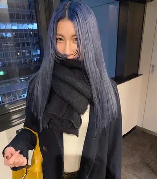 ロング カラー パーマ ヘアアレンジ メンズ 髪と音処　マトぺ所属・デザインカラー/ボブ ブリーチカラー/ユリのヘアスタイル