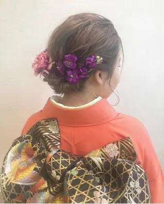 セミロング カラー ヘアアレンジ nakahara madokaのヘアスタイル
