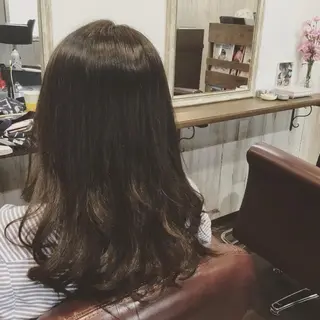 ミディアム カラー パーマ 金崎 新吾のヘアスタイル