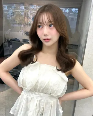 セミロング カラー ヘアアレンジ fumika🎀 ベージュのヘアスタイル