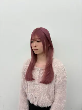 セミロング カラー 透明感ベージュ🤎 ナチュラルレイヤーのヘアスタイル