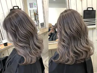 ミディアム 韓国レイヤー外国人風 透明感カラー髪質改善のヘアスタイル