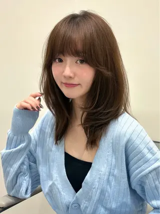 ミディアム PULSE yokohama所属・横浜駅/韓国レイヤー カット/髪質改善のヘアスタイル