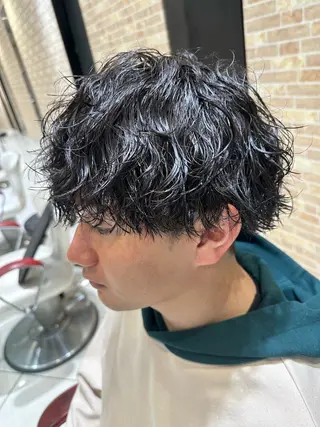ショート パーマ メンズ 💈メンズ特化 美容師サキ💈のヘアスタイル
