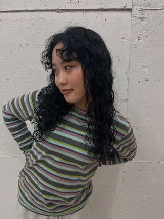 ロング カラー パーマ hair make grace所属・綺音/ブリーチ /似合わせカットのヘアスタイル