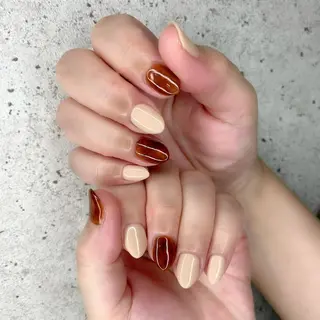 ミディアム カラー パーマ ヘアアレンジ メンズ キッズ ネイル マツエク・マツパ Salon Ｋのネイルデザイン