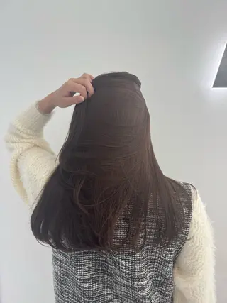 セミロング カラー ブリーチなし🤍透明 感カラー🤍しゅうじのヘアスタイル