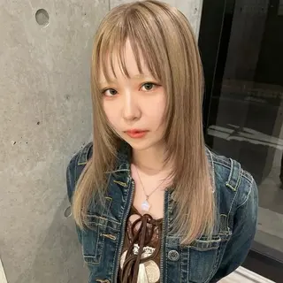 セミロング カラー ヘアアレンジ Mizobe misakiのヘアスタイル