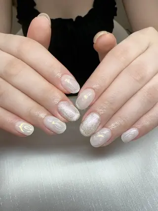 ネイル Kaka_ パラジェル、長さだしのネイルデザイン