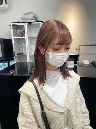 セミロング カラー パーマ ヘアアレンジ メンズ キッズ ネイル マツエク・マツパ アイブロウ 艶ハイトーン/ヘア アレンジAYAKAのヘアスタイル