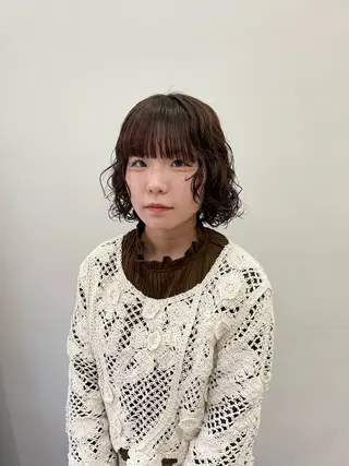 ミディアム パーマ 慎太朗/パーマ/ボブ /センターパートのヘアスタイル