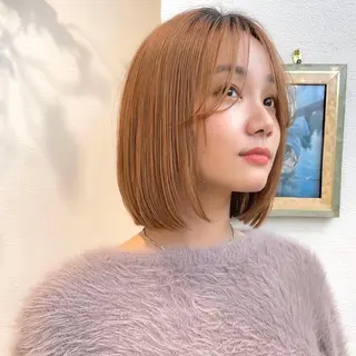 ミディアム ボブ/くびれボブ/ 髪質改善/Ru-kaのヘアスタイル